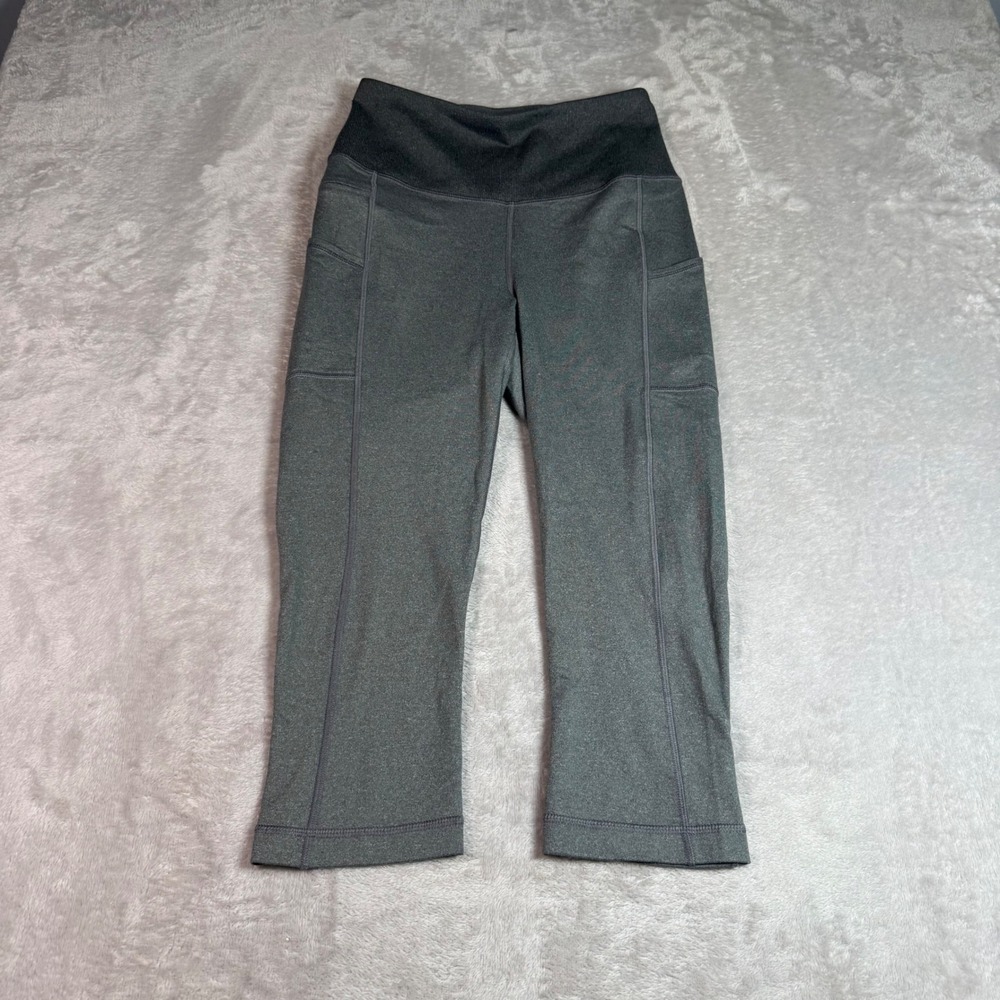 Patagonia Centered Crops Grey Leggings Women Size Medium Activewear Pockets